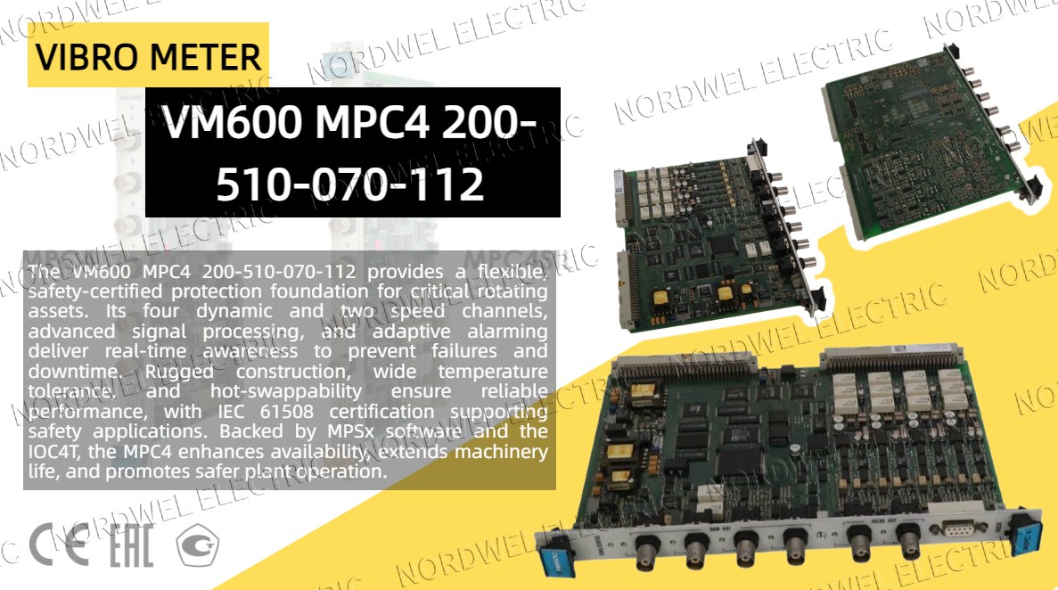 VM600 MPC4 Machinery Protection Card Delivers Continuous, High‑Reliability Monitoring for Critical Rotating Assets
